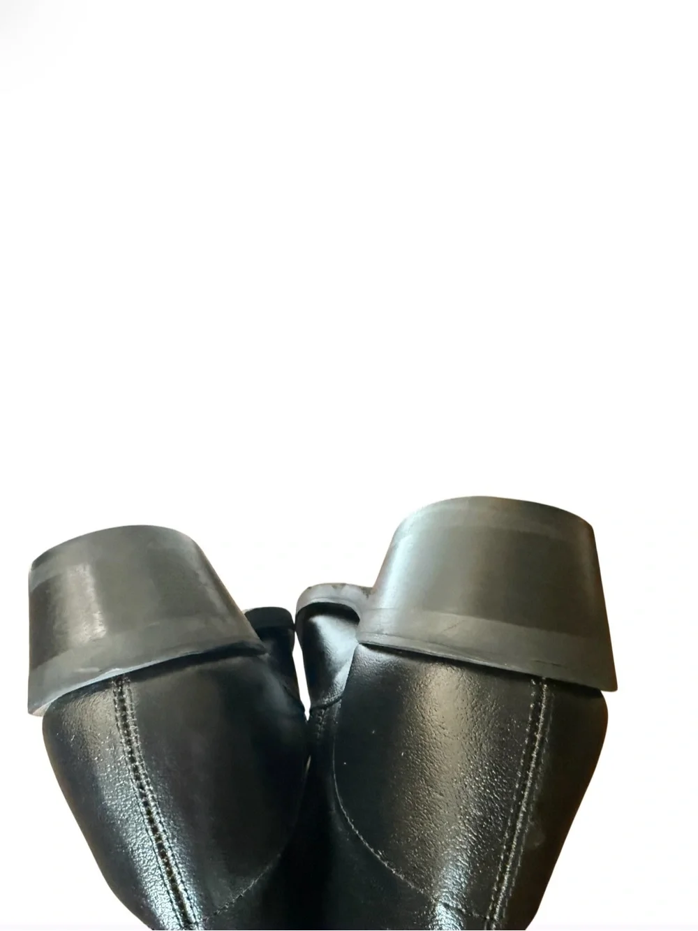 Old West Black Leather Zip Ankle Boots with Stitched Toe 9D